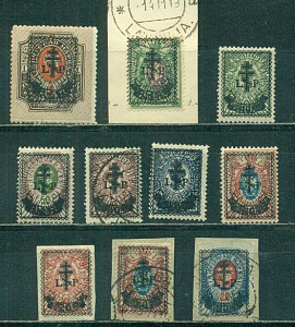 Западная армия, Генерал Авалов-Бермондт, надпечатка на м России * MLH 10 марок